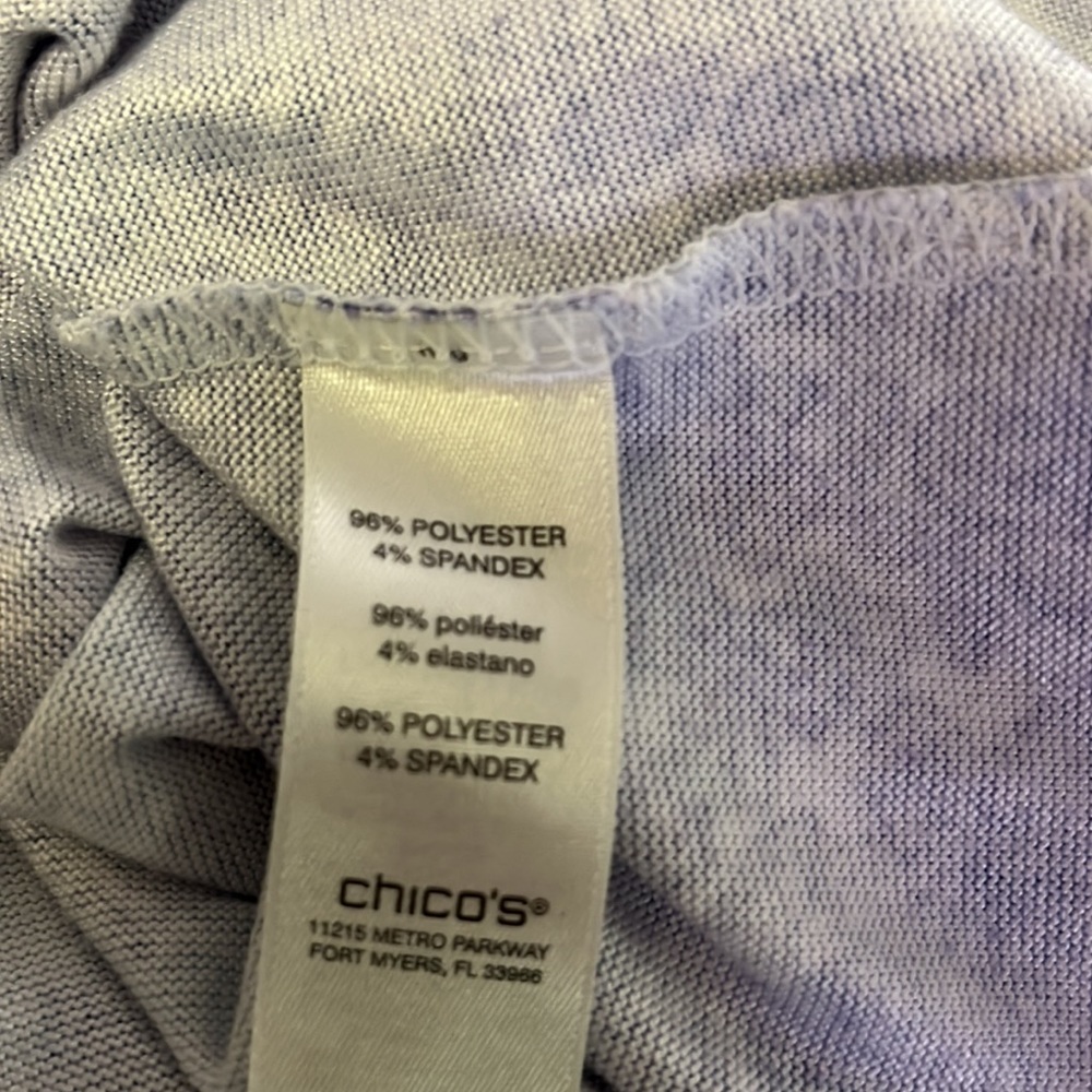 Chico's Blue Scoop Neck 3/4 Sleeve Brushed Knit Top 1 - Picture 5 of 5